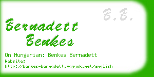 bernadett benkes business card